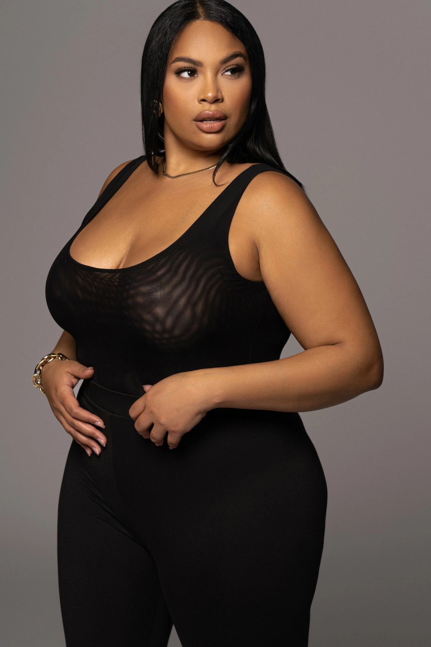 Noir Mesh Essentials Tank Bodysuit Undergarment 15 Noir Mesh Essentials Tank Bodysuit Undergarment - Image 13