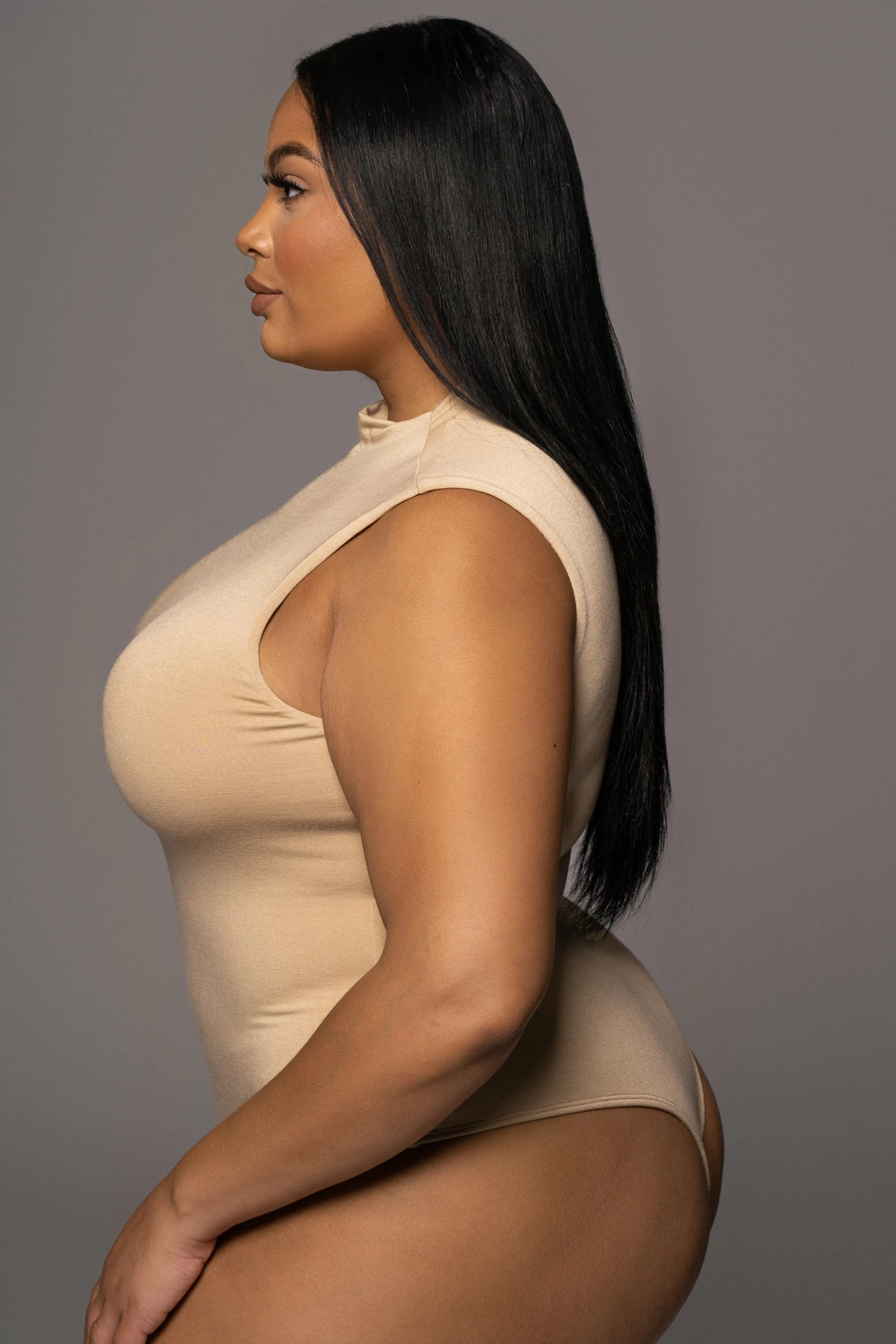 Jluxbasix Tan Ciela High Neck Bodysuit 10 Jluxbasix Tan Ciela High Neck Bodysuit - Image 8