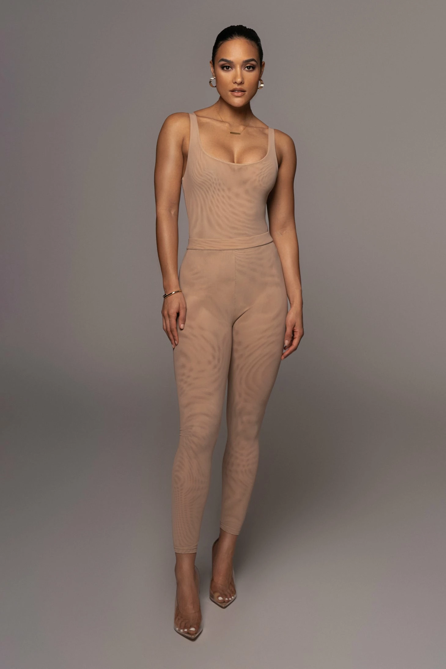 Beige Nina Mesh Pants 3 Beige Nina Mesh Pants