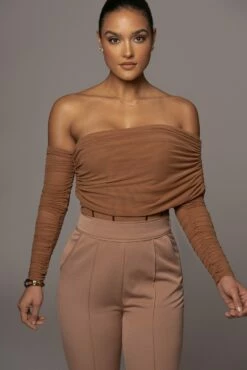 Pecan Sheer Perfection Bodysuit -Jluxlabel Shop PRODUCT JAN102022 54