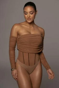 Pecan Sheer Perfection Bodysuit -Jluxlabel Shop PRODUCT JAN102022 56
