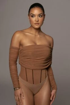 Pecan Sheer Perfection Bodysuit -Jluxlabel Shop PRODUCT JAN102022 59