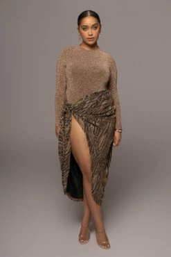 Gold/Black Untamed Slit Dress 32 Gold/Black Untamed Slit Dress -Jluxlabel Shop PRODUCT JAN182022 87