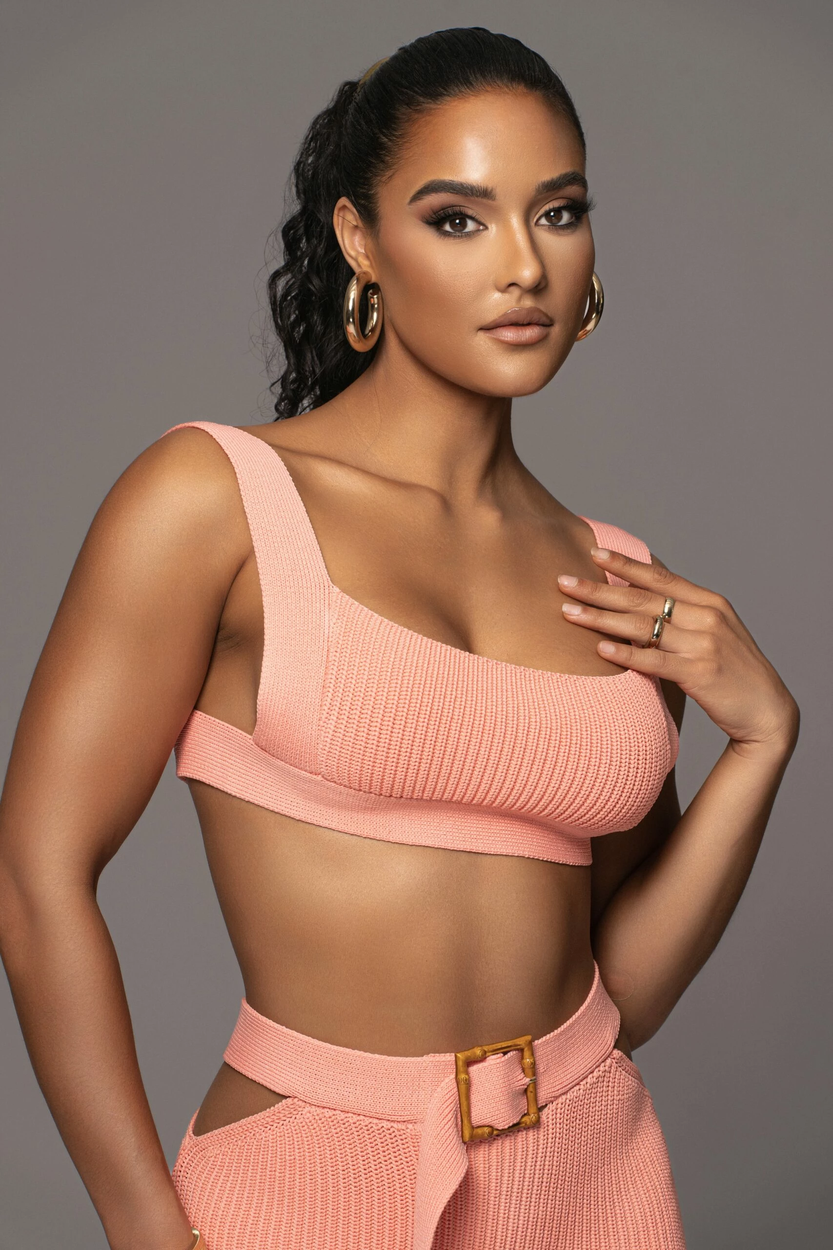 Peach Nikole Ribbed Skirt Set 10 Peach Nikole Ribbed Skirt Set - Image 8