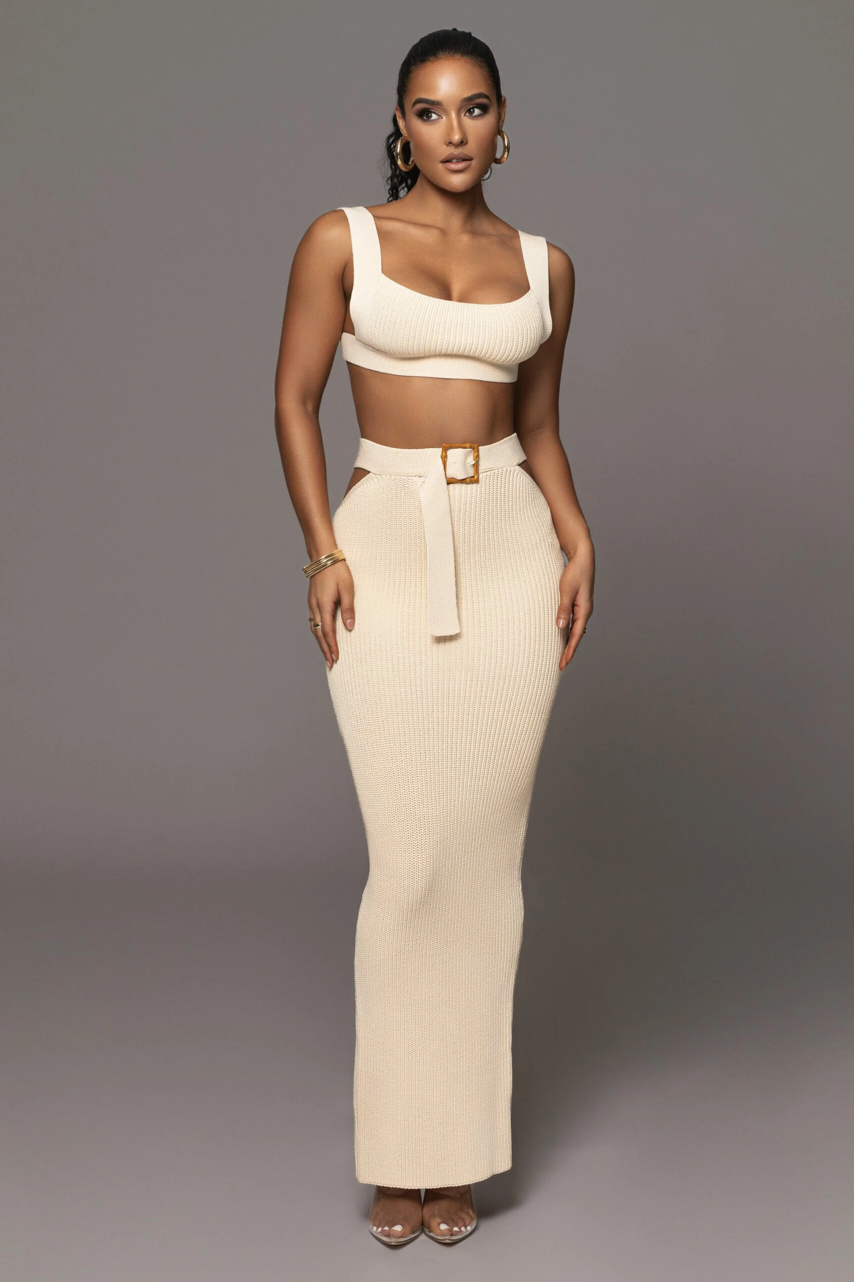 Ivory Nikole Ribbed Skirt Set 7 Ivory Nikole Ribbed Skirt Set - Image 5