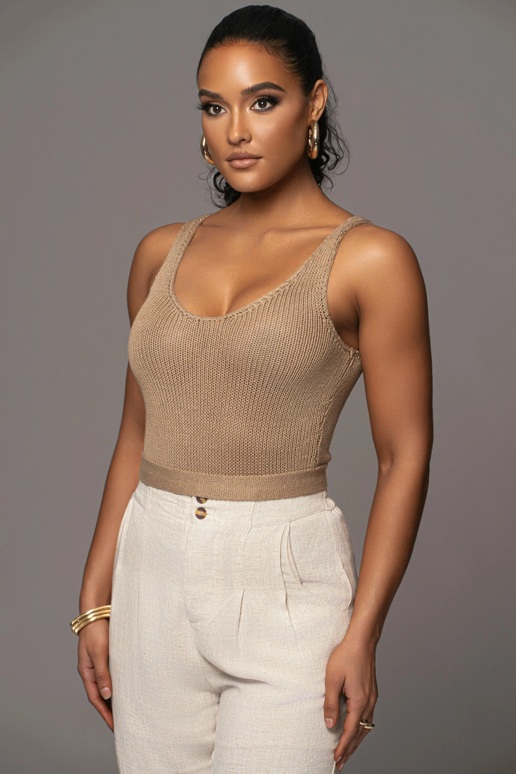 Taupe Juliette Knit Belted One Piece 7 Taupe Juliette Knit Belted One Piece - Image 5