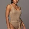 Taupe Juliette Knit Belted One Piece -Jluxlabel Shop PRODUCT JAN192023 95