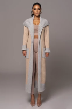 Sand Carmela Rib Knit Cardigan