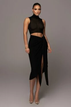 Black Barely There Turtleneck Top -Jluxlabel Shop PRODUCT JAN252023 NEWARRIVALS 219