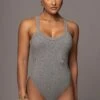 Heather Grey Akito Ribbed Bodysuit 1 Heather Grey Akito Ribbed Bodysuit -Jluxlabel Shop PRODUCT JAN252023 NEWARRIVALS 77