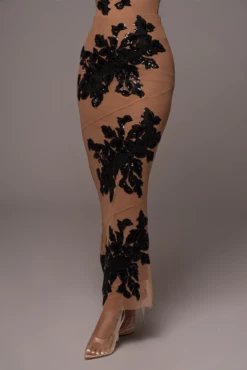 Black Edena Embroidered Midi Skirt -Jluxlabel Shop PRODUCT JAN52023 VDAY 149 1