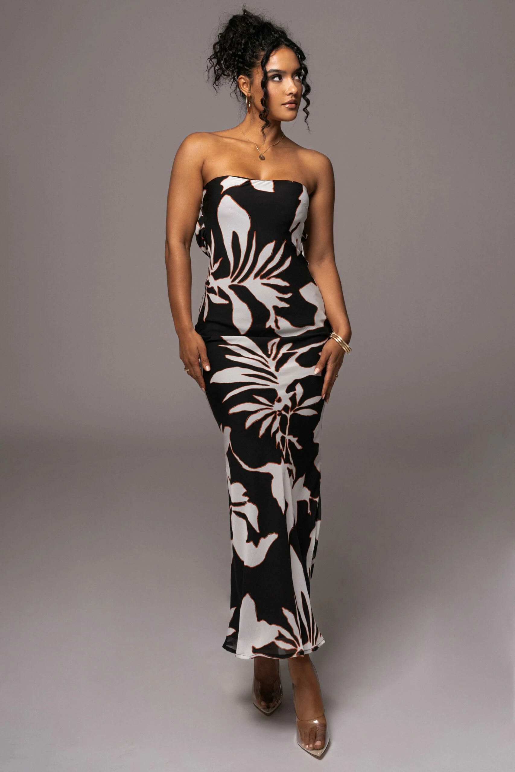 Ivory Floral Break Free Strapless Maxi Dress 3 Ivory Floral Break Free Strapless Maxi Dress