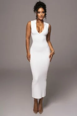White Never Better Midi Dress