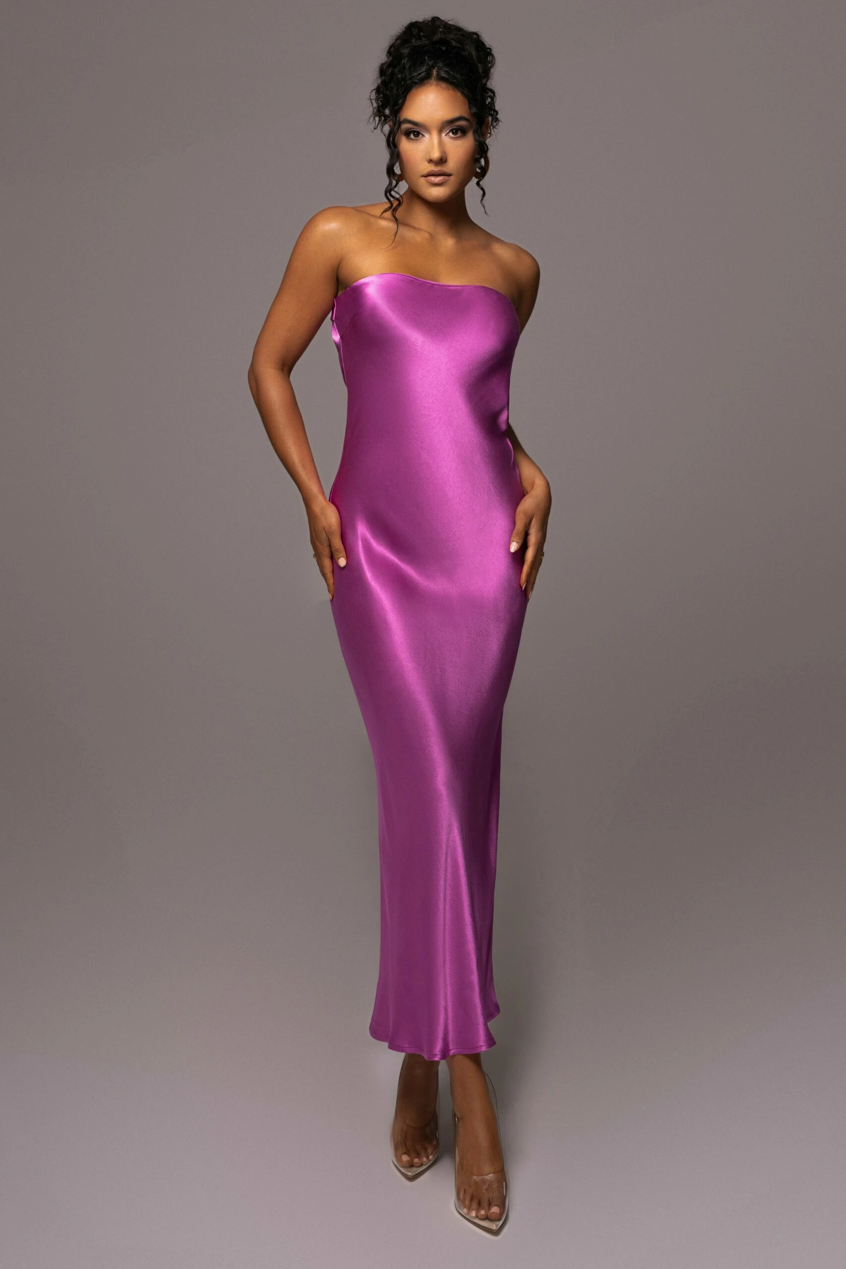 Purple Irina Satin Strapless Maxi Dress 5 Purple Irina Satin Strapless Maxi Dress - Image 3