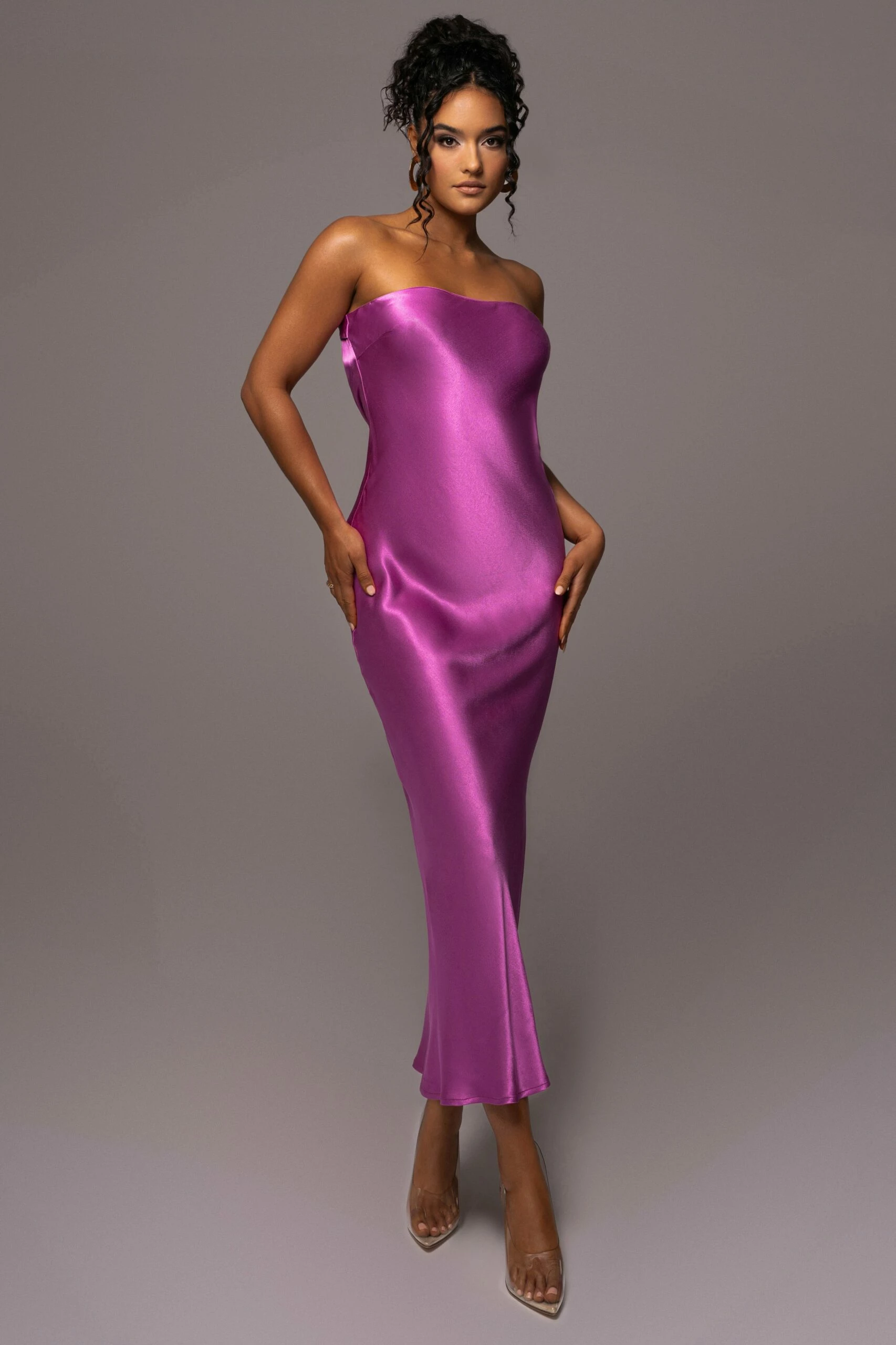 Purple Irina Satin Strapless Maxi Dress 8 Purple Irina Satin Strapless Maxi Dress - Image 6