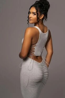 Grey Late Nights Midi Dress -Jluxlabel Shop PRODUCT JUL112023 NEWARRIVALS 56