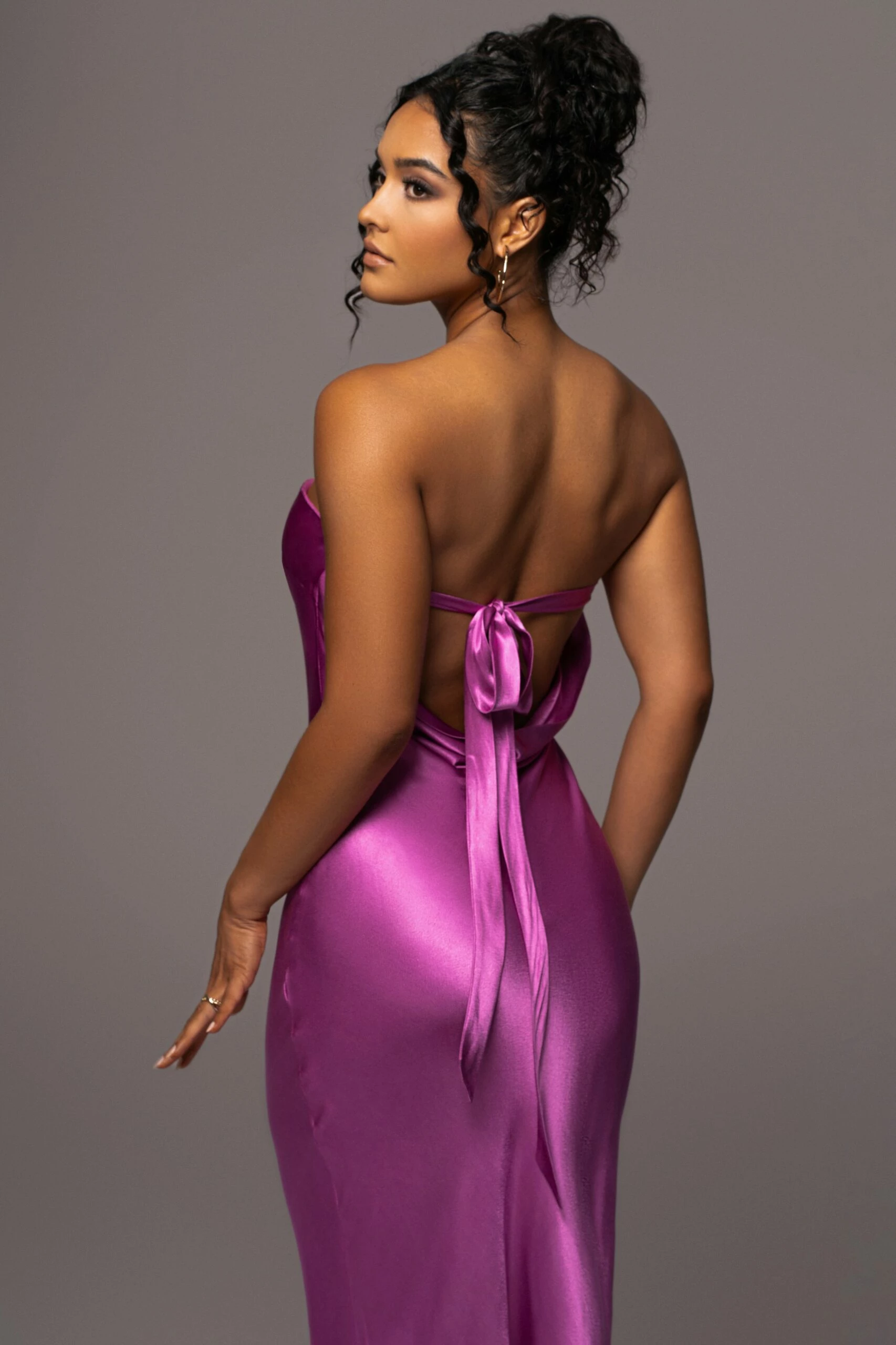 Purple Irina Satin Strapless Maxi Dress 6 Purple Irina Satin Strapless Maxi Dress - Image 4