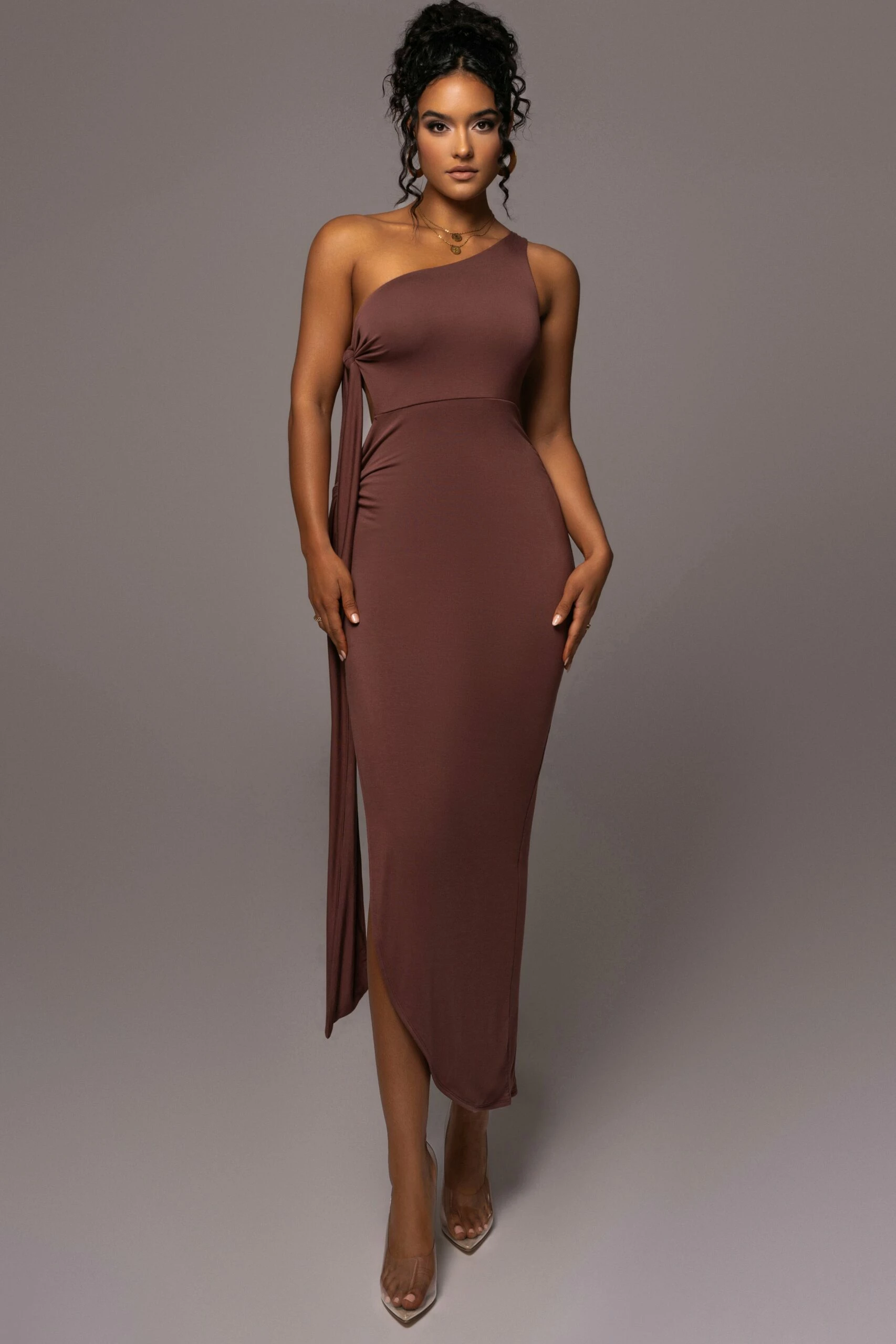 Chocolate Out Of Mind One Shoulder Dress 6 Chocolate Out Of Mind One Shoulder Dress - Image 4