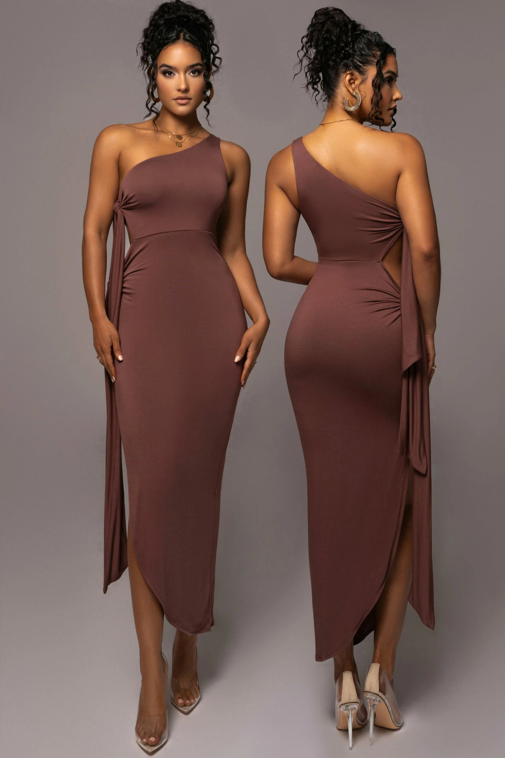 Chocolate Out Of Mind One Shoulder Dress 3 Chocolate Out Of Mind One Shoulder Dress