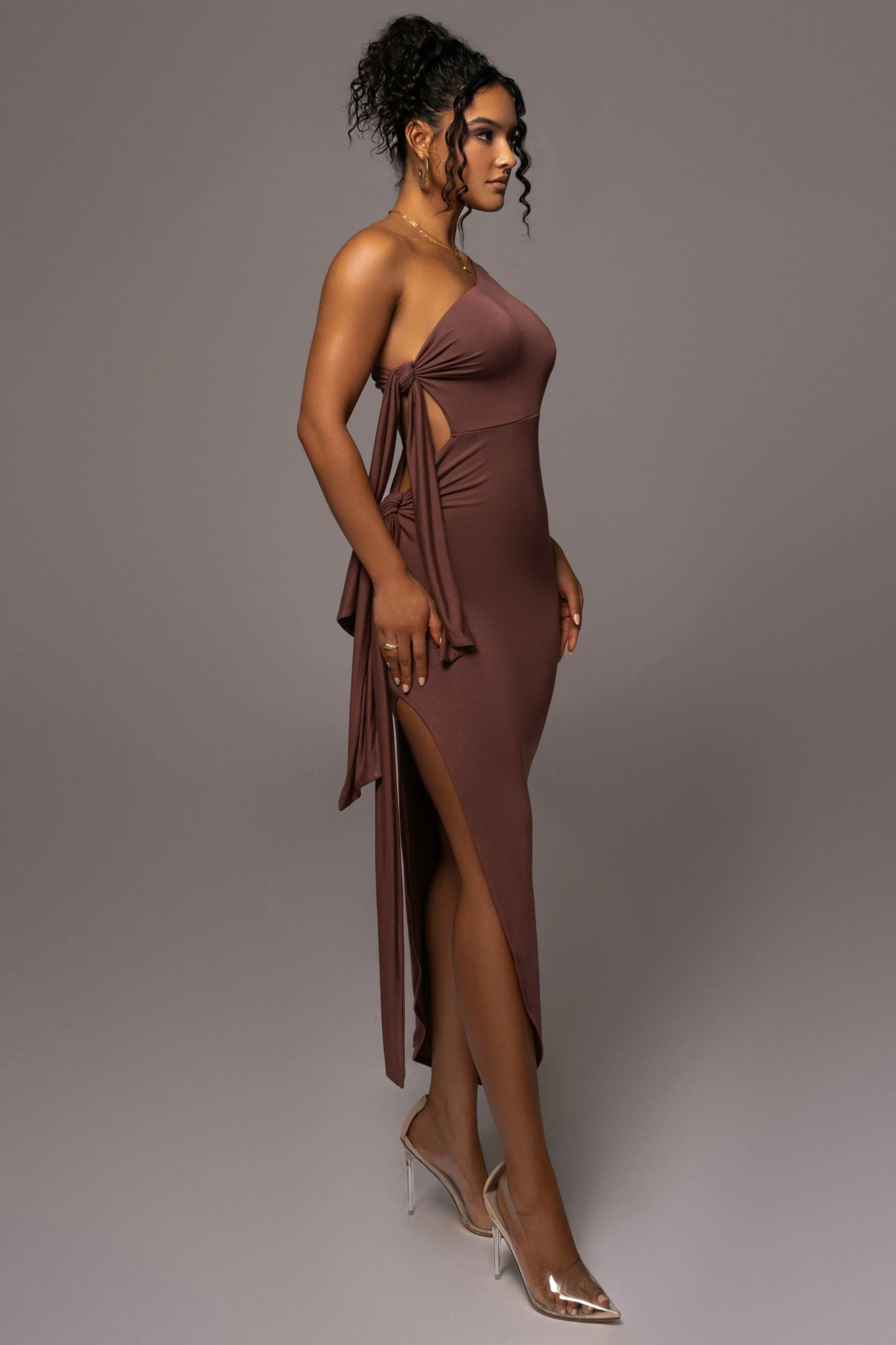 Chocolate Out Of Mind One Shoulder Dress 5 Chocolate Out Of Mind One Shoulder Dress - Image 3