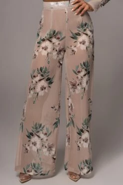 Purple Floral Stay For A While Printed Trousers