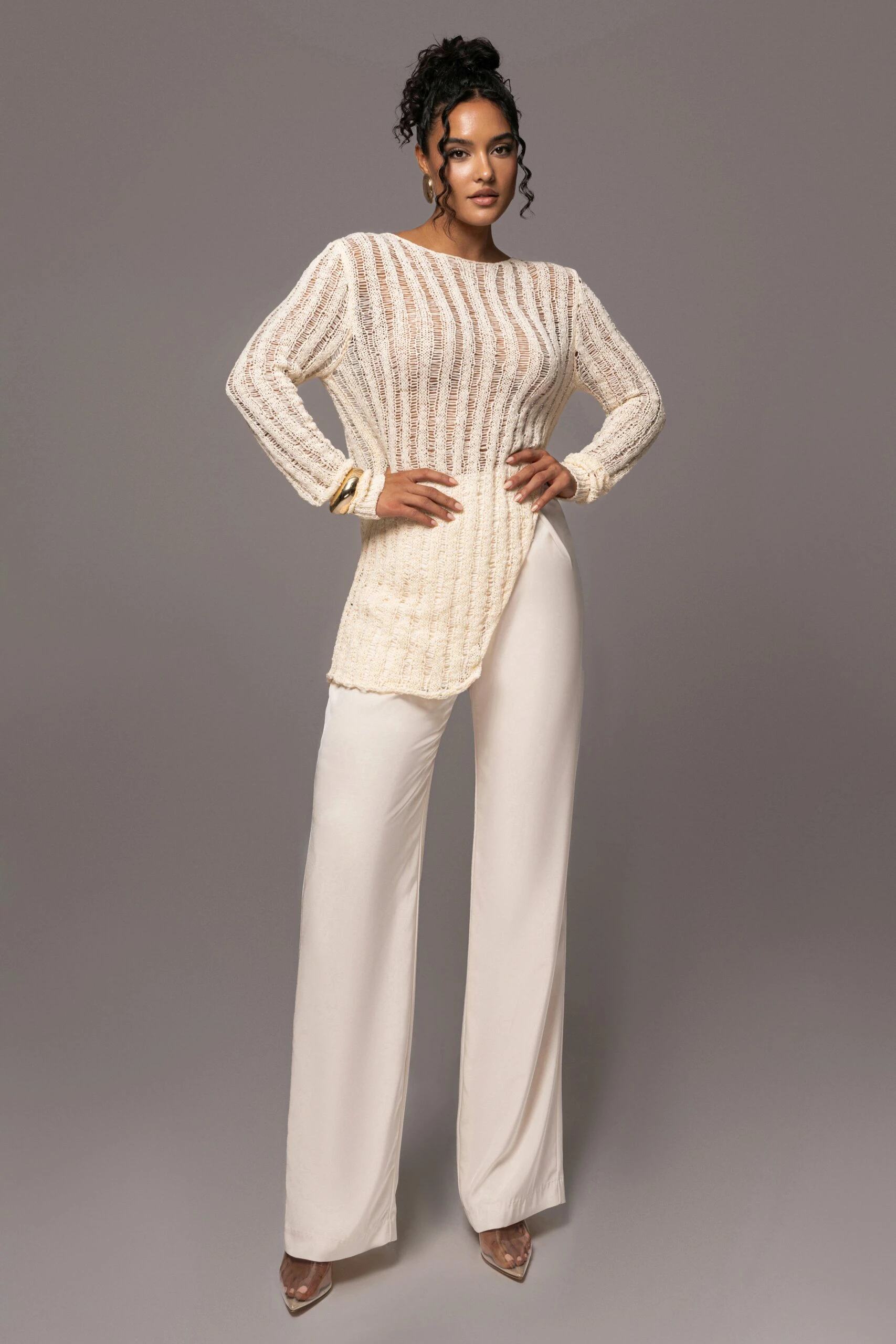 Cream Natalya Rib Knit Top 8 Cream Natalya Rib Knit Top - Image 6