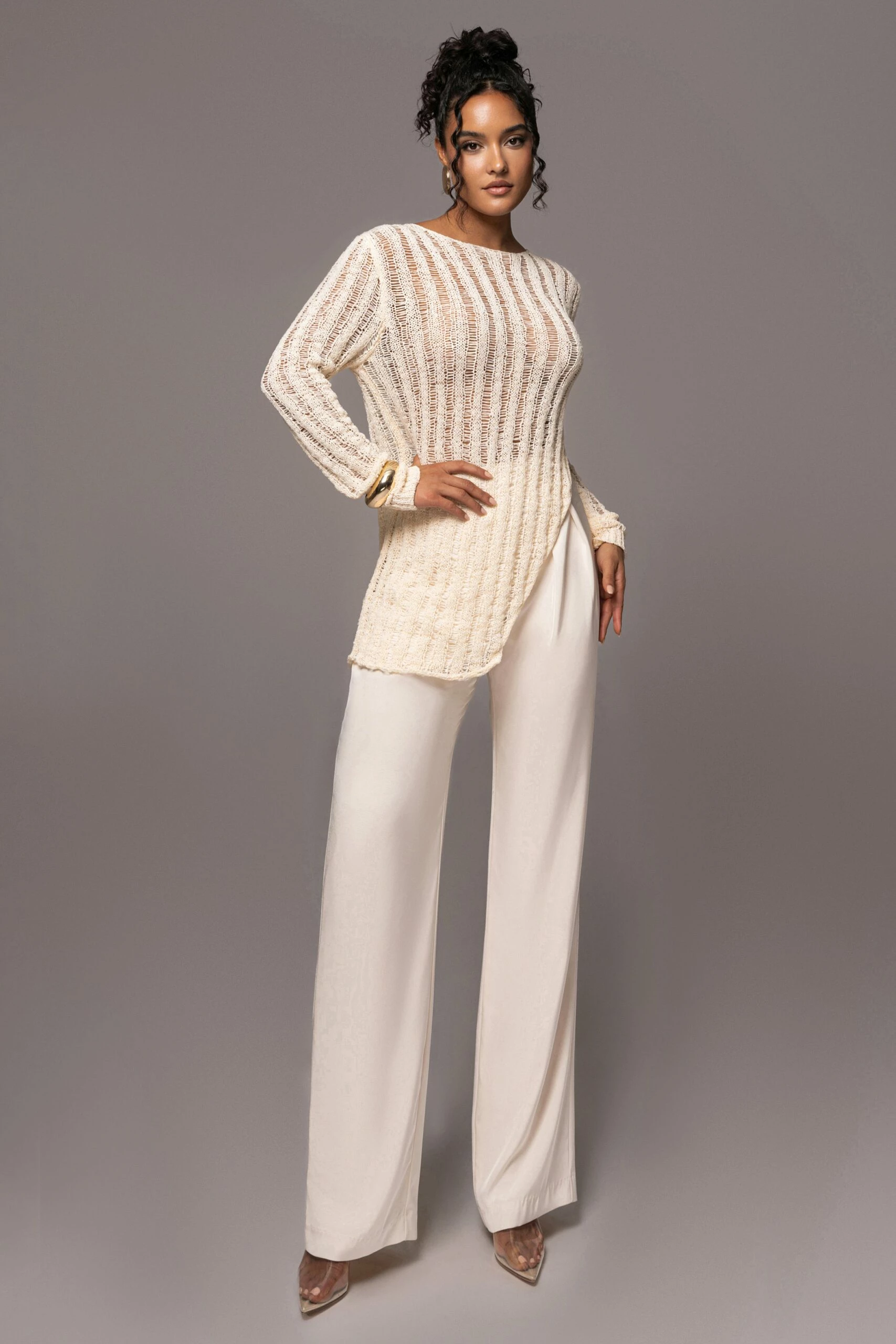 Cream Natalya Rib Knit Top 7 Cream Natalya Rib Knit Top - Image 5