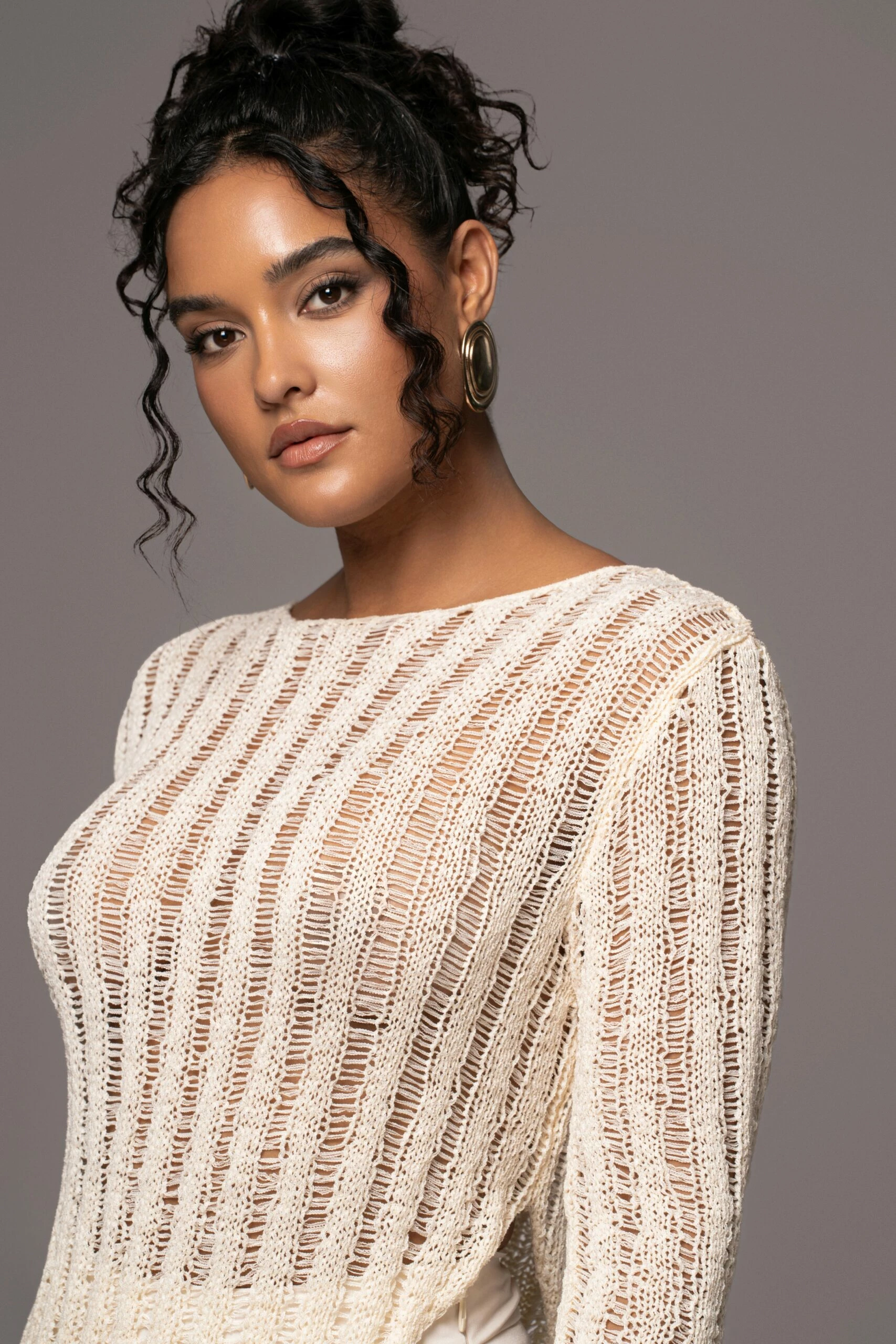 Cream Natalya Rib Knit Top 6 Cream Natalya Rib Knit Top - Image 4