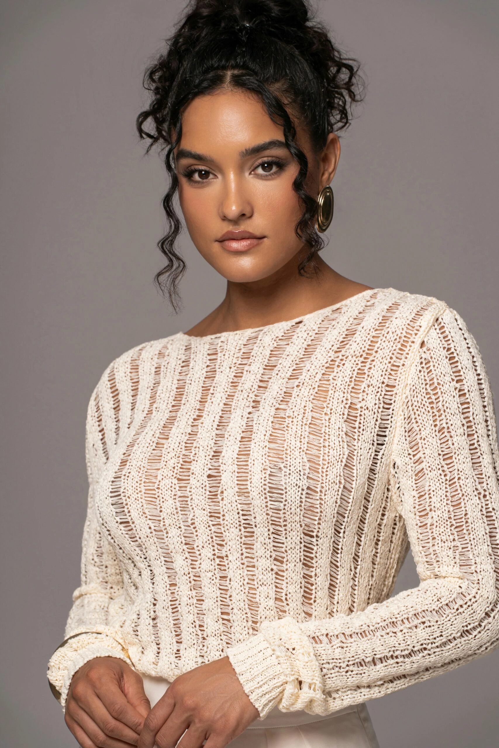 Cream Natalya Rib Knit Top 9 Cream Natalya Rib Knit Top - Image 7