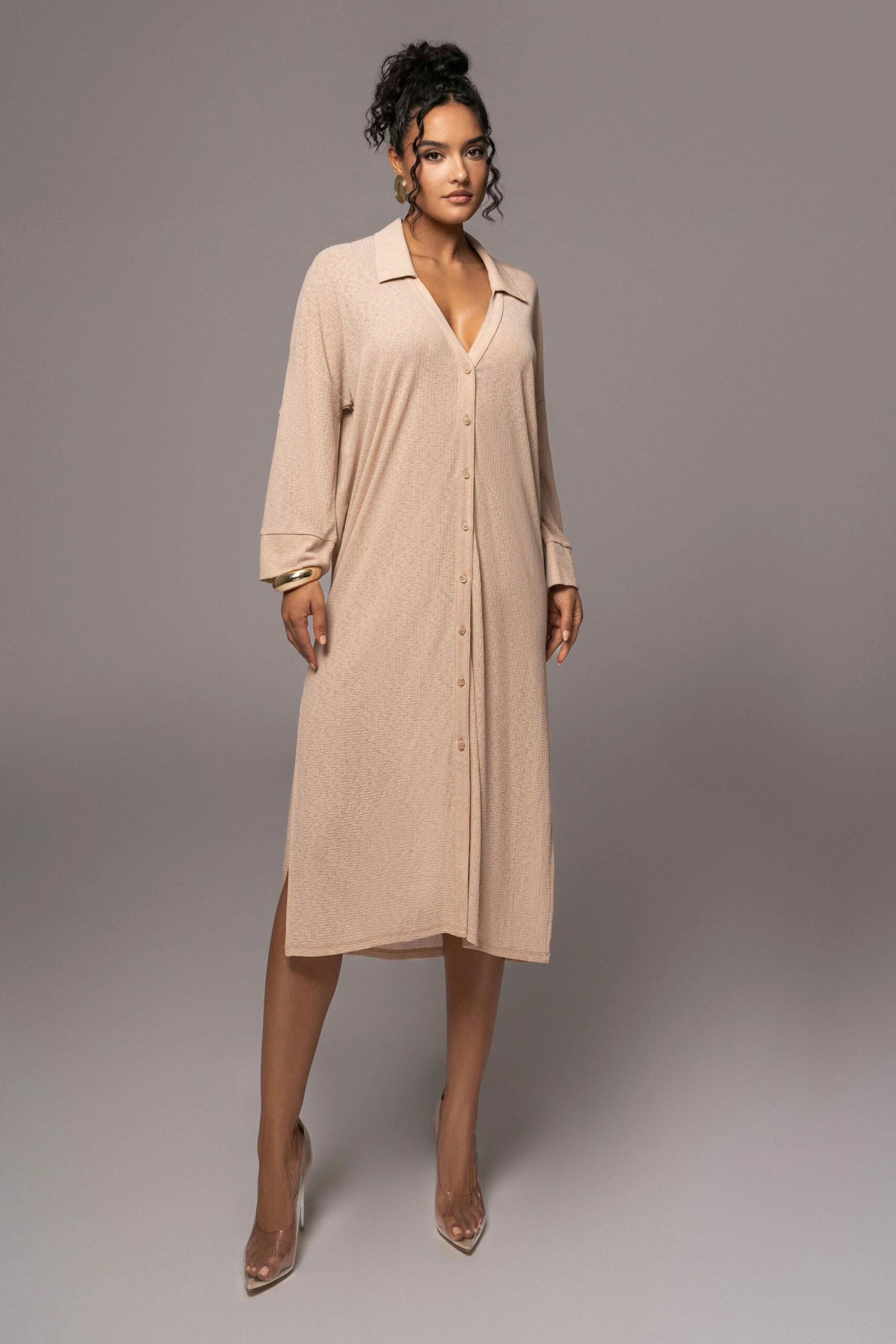 Tan Sunlight Crinkled Mesh Skirt Set 3 Tan Sunlight Crinkled Mesh Skirt Set - Image 2