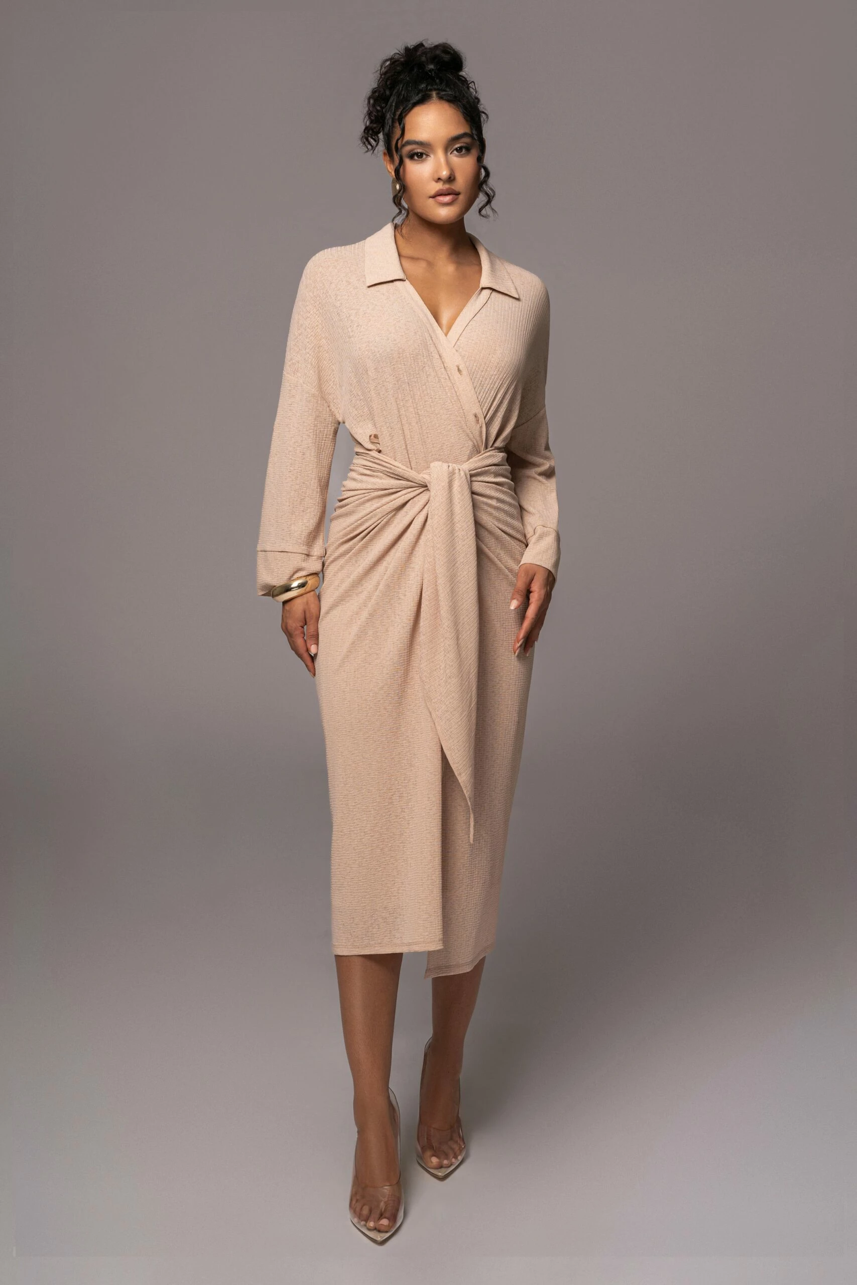 Tan Sunlight Crinkled Mesh Skirt Set 9 Tan Sunlight Crinkled Mesh Skirt Set - Image 8