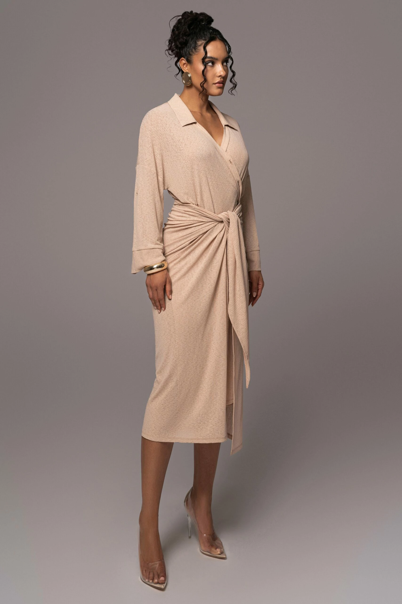 Tan Sunlight Crinkled Mesh Skirt Set 15 Tan Sunlight Crinkled Mesh Skirt Set - Image 14