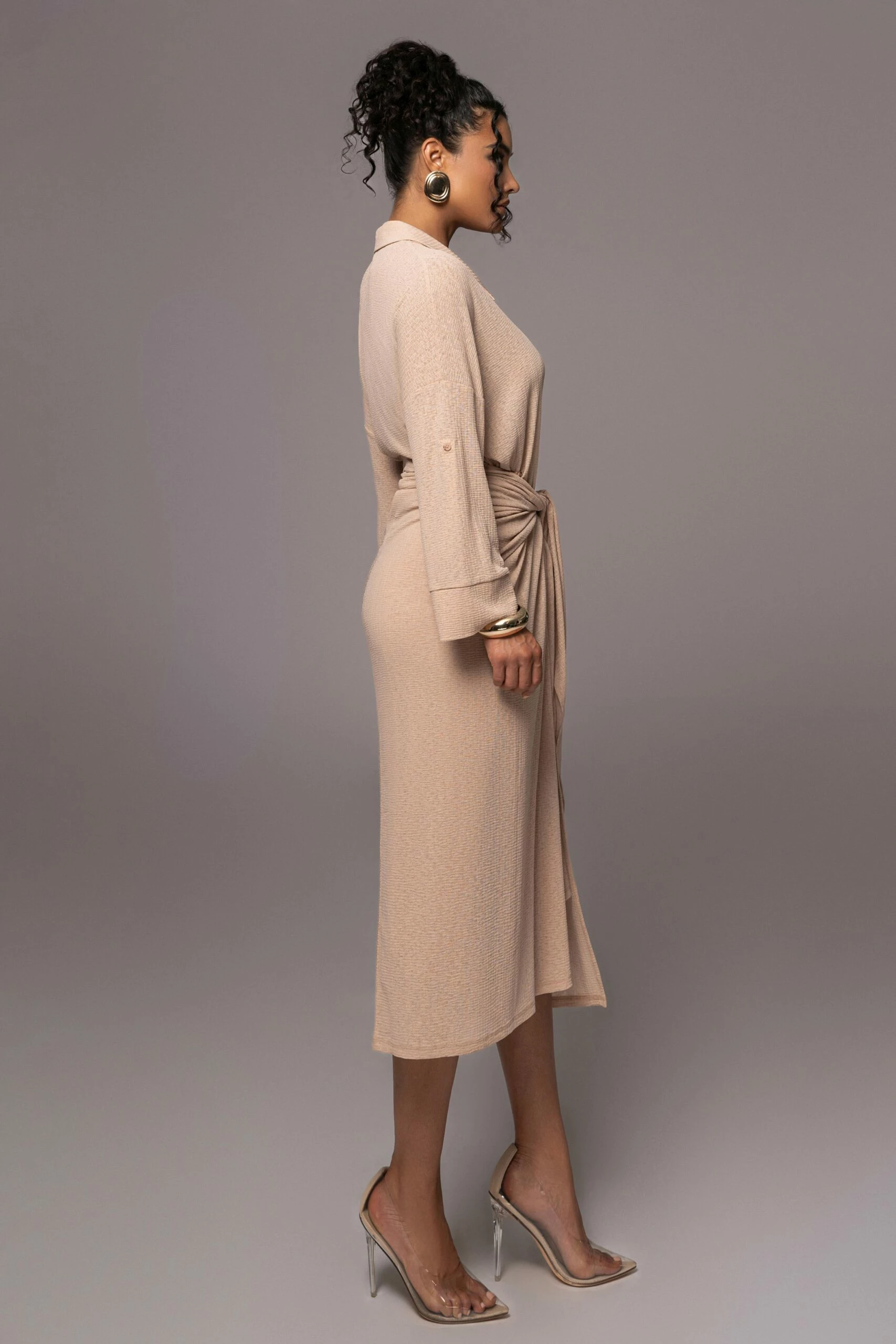 Tan Sunlight Crinkled Mesh Skirt Set 17 Tan Sunlight Crinkled Mesh Skirt Set - Image 16