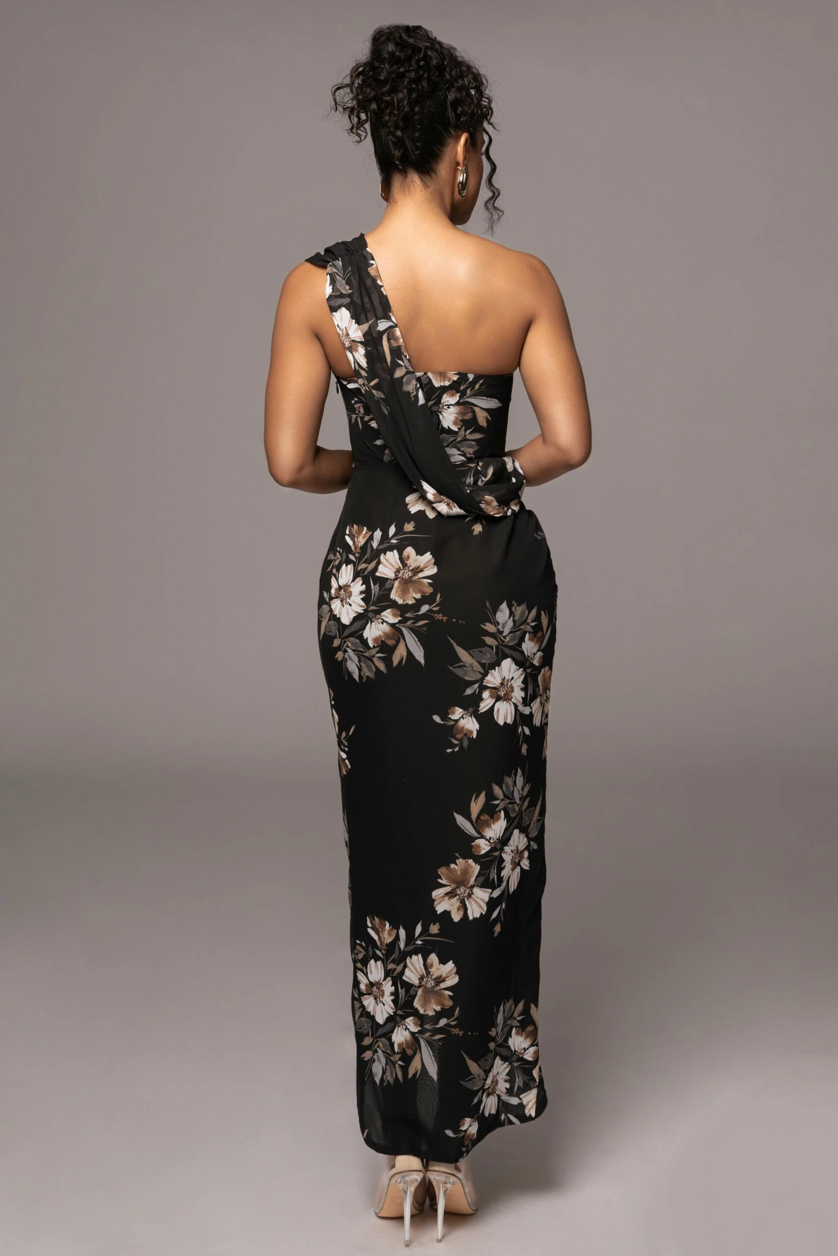 Grey Floral Dream Chiffon Dress 8 Grey Floral Dream Chiffon Dress - Image 6