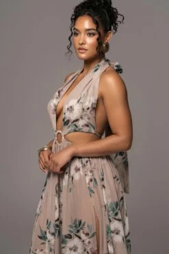 Purple Floral Nicoletta Chiffon Maxi Dress -Jluxlabel Shop PRODUCT JUL132023 CHIFFON 90