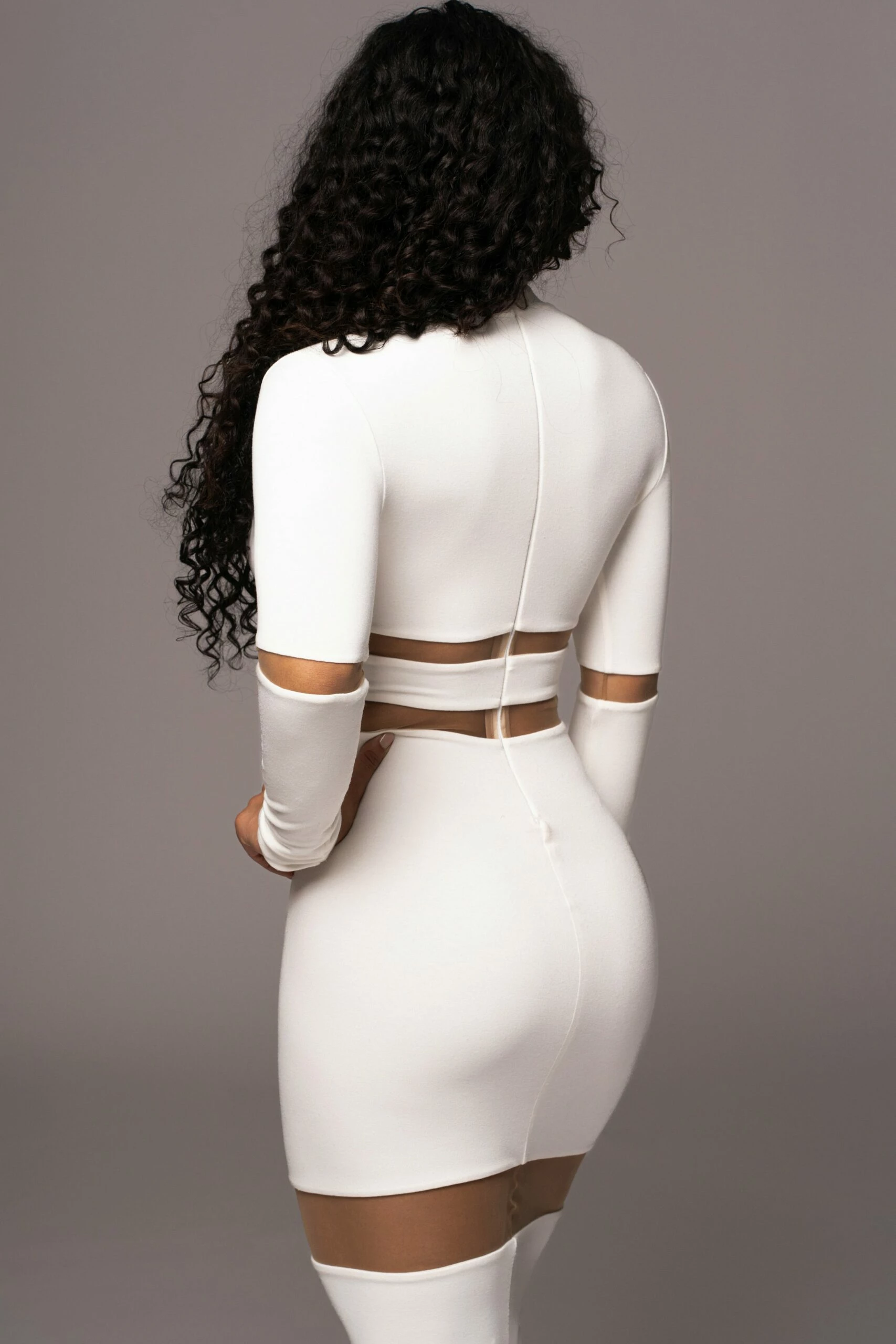 Ivory The One Mock Neck Midi Dress 10 Ivory The One Mock Neck Midi Dress - Image 8