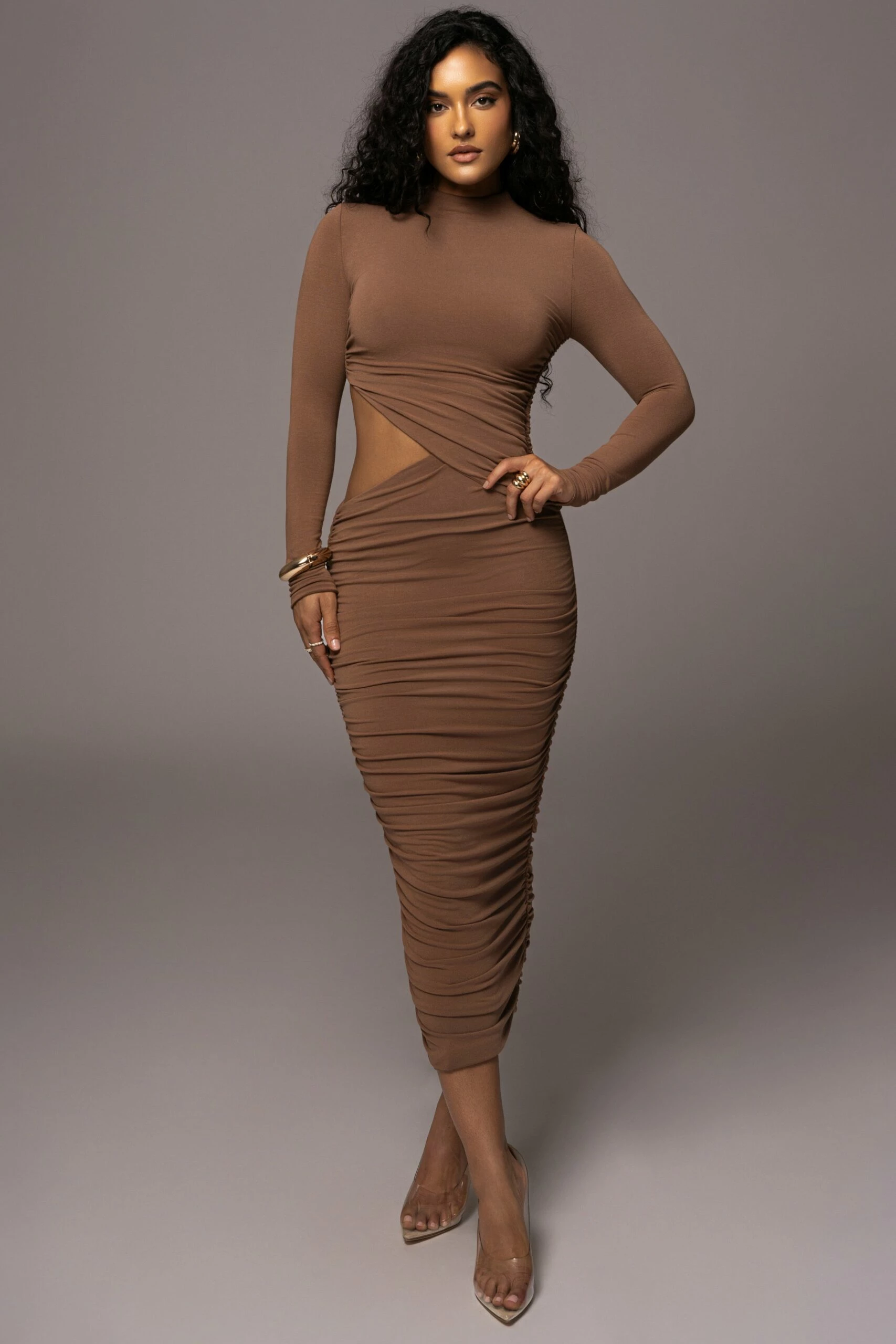 Pecan Clear Skies Mock Neck Dress 3 Pecan Clear Skies Mock Neck Dress