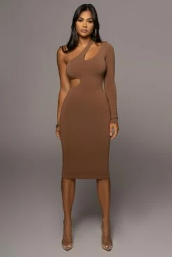 Pecan By My Side Cutout Dress