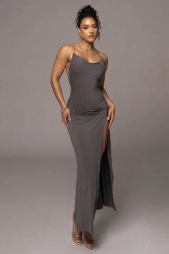 Grey Daniela Cowl Maxi Dress