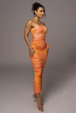 Orange Capri Ruched Dress 17 Orange Capri Ruched Dress -Jluxlabel Shop PRODUCT JUL262023 ASAP 24