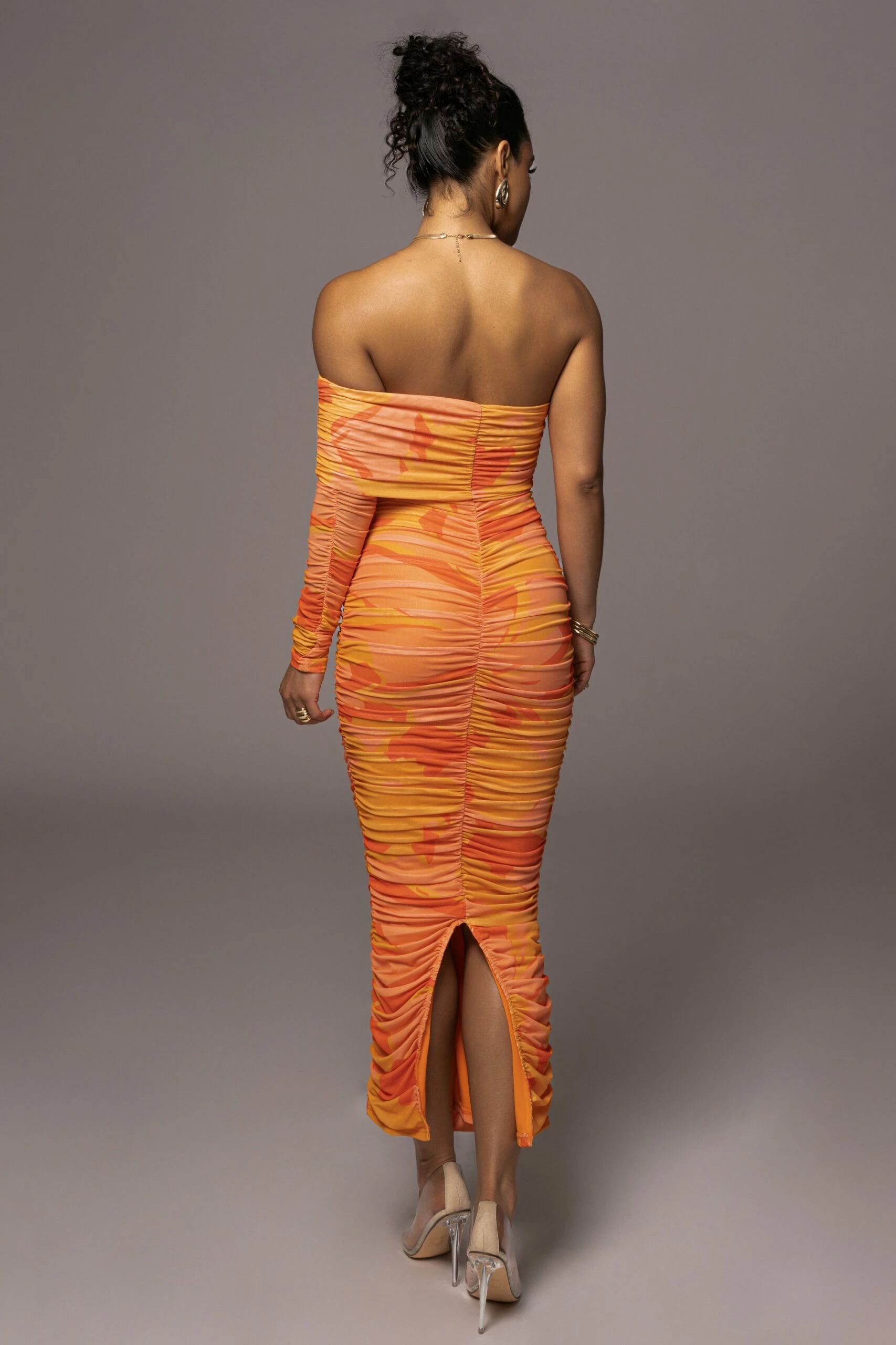 Orange Capri Ruched Dress 13 Orange Capri Ruched Dress - Image 11