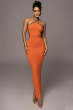 Orange Nights In Milan Maxi Dress
