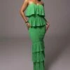 Green Casa Blanca Ruffle Dress