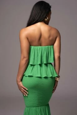 Green Casa Blanca Ruffle Dress -Jluxlabel Shop PRODUCT JUL52023 37