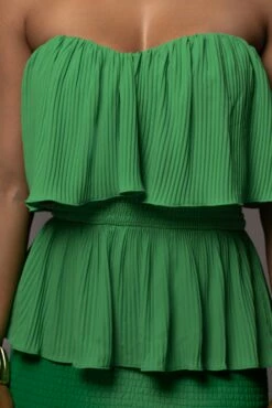 Green Casa Blanca Ruffle Dress -Jluxlabel Shop PRODUCT JUL52023 40