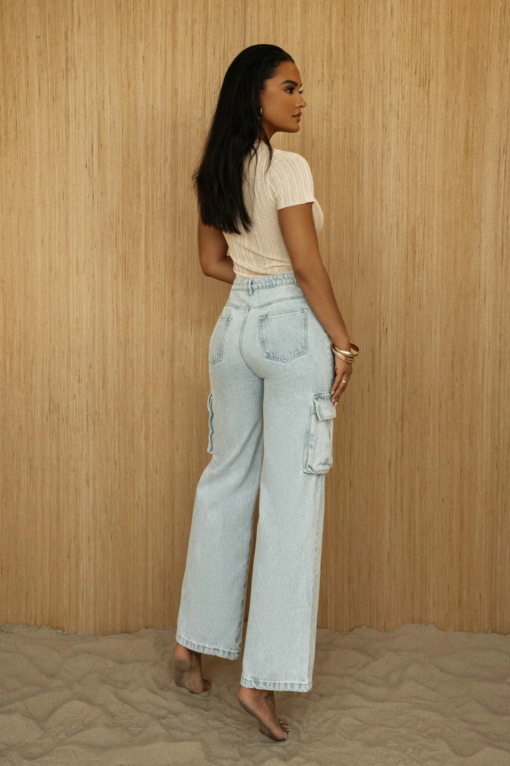 Medium Wash Denim Val Slouch Cargo Jeans 7 Medium Wash Denim Val Slouch Cargo Jeans - Image 5