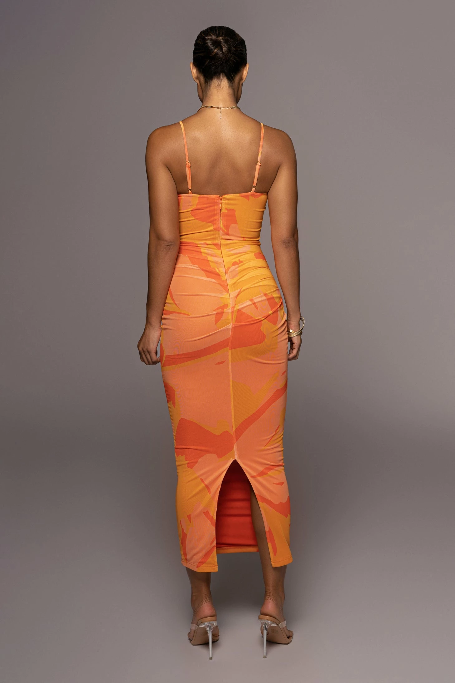 Orange Naylene Ruched Dress 10 Orange Naylene Ruched Dress - Image 8