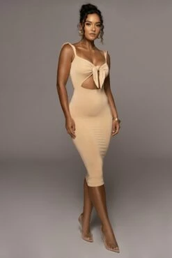 Tan Unica Front Tie Dress 15 Tan Unica Front Tie Dress -Jluxlabel Shop PRODUCT JUNE14 SUMMER2 54