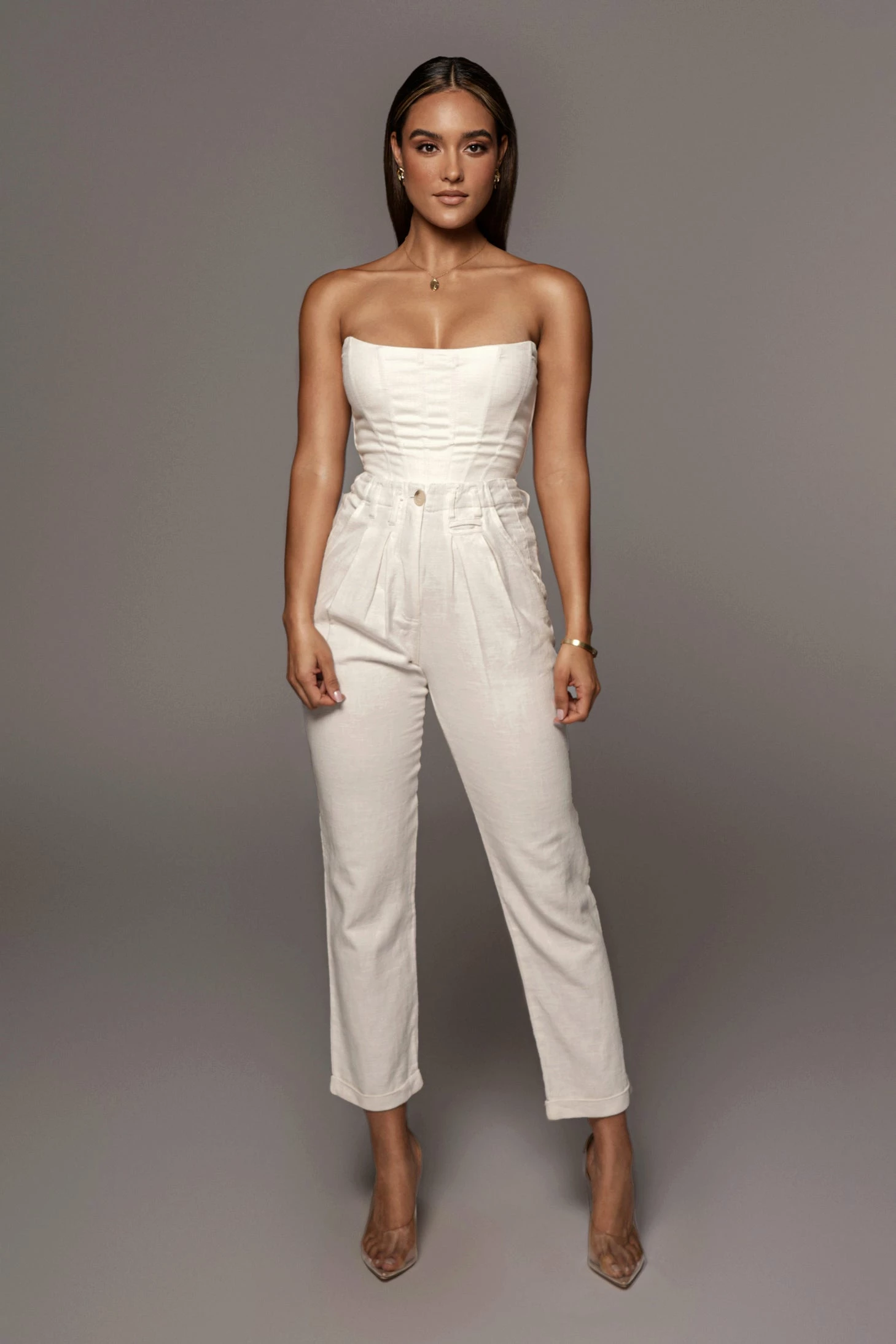 White Fenix Reversible Linen Corset 15 White Fenix Reversible Linen Corset - Image 13