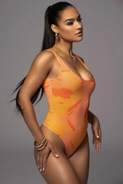 Orange Private Getaway Mesh Bodysuit -Jluxlabel Shop PRODUCT JUNE272023 ASAP 5